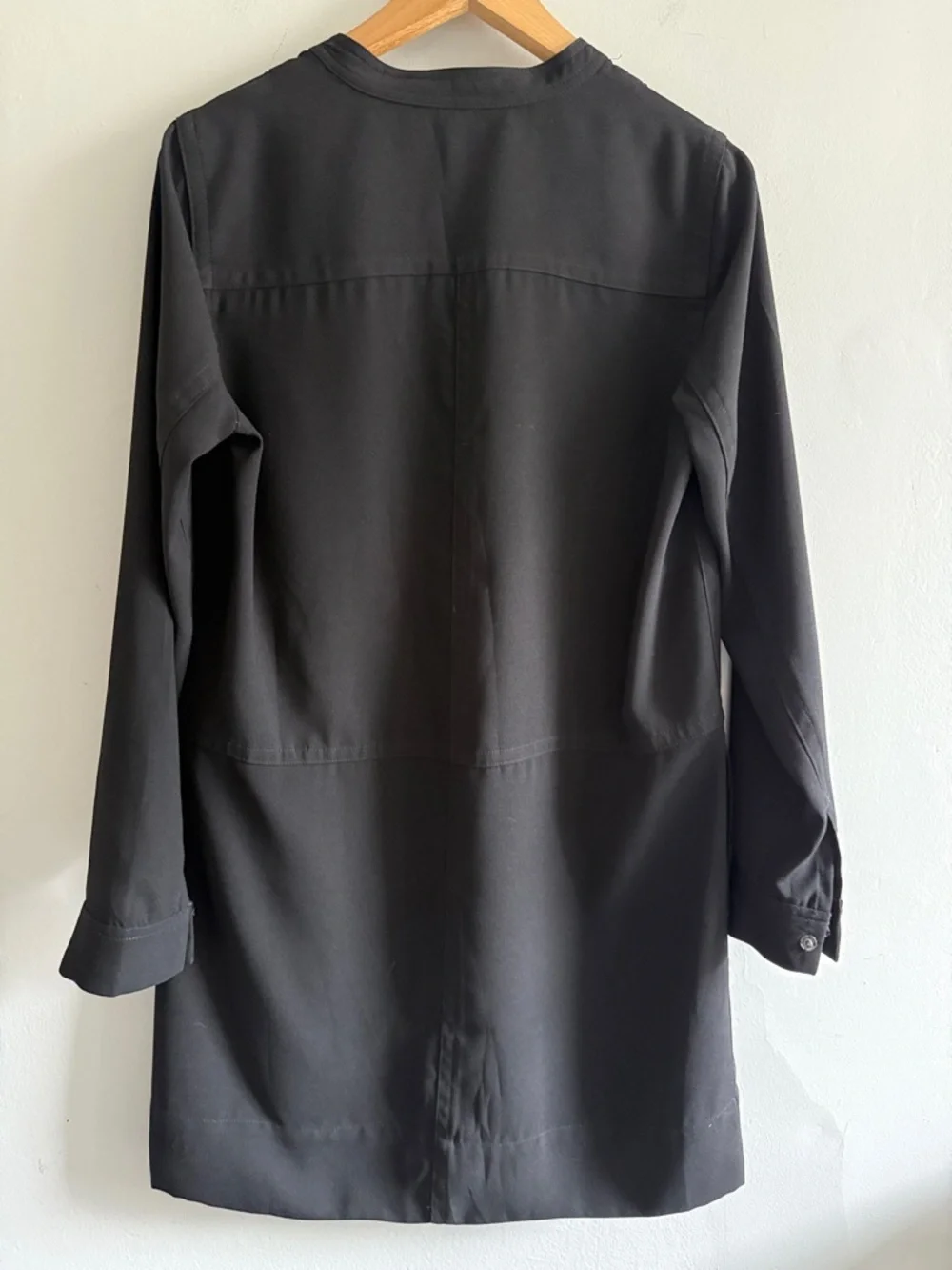Madewell Black Long Sleeve V-Neck Tunic Director Dress women’s medium - Picture 7 of 8